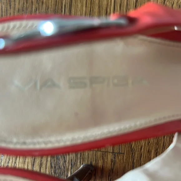 Via Spiga Red Patent Leather Stiletto Heels - Picture 5 of 6